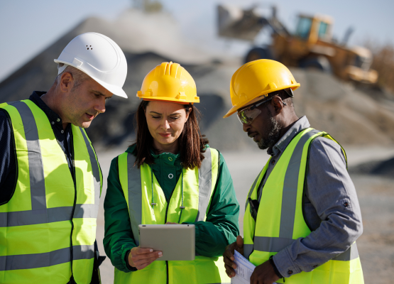 Team collaborating on a construction insurance matter